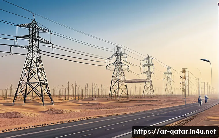 카타르와 사우디아라비아 관계 - A vibrant and detailed illustration of a large-scale joint energy infrastructure project between Qat...