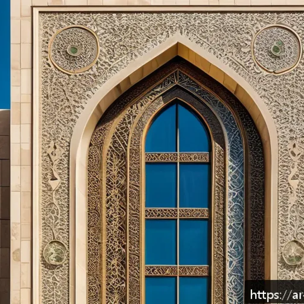 카타르의 주요 건축물 발전사 - A stunning modern architectural scene in Doha, Qatar, showcasing a high-rise skyscraper with traditi...